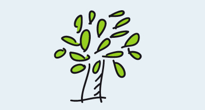 l Symbolbild für großes Gestaltungspaket, ein Baum mit vielen grünen Blättern